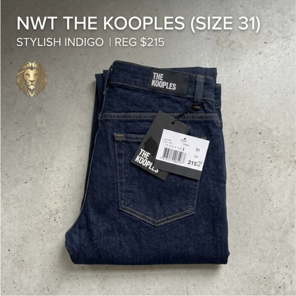 NWT The Kooples Women's Dark Wash Button Fly Straight Leg Jeans - Size 31